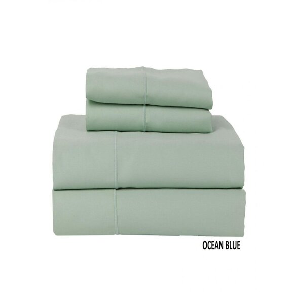 NWT Hotel Concepts 500 Count Sateen 4-Piece Sheet Set 7233002 Ocean Blue King